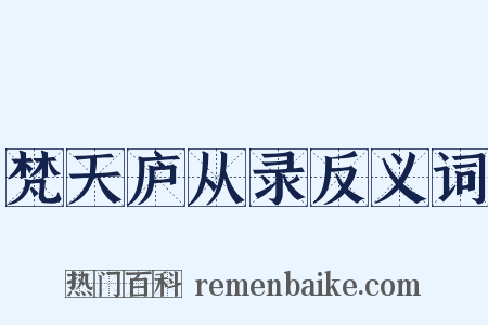 梵天庐从录反义词是什么意思的图片